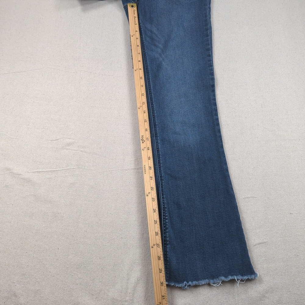 Democracy Women's Boot Cut Jeans in Dark Blue Denim with a cool frayed hem - Picture 4 of 15